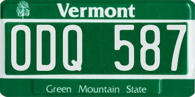 VT license plate ODQ587