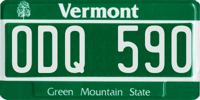 VT license plate ODQ590