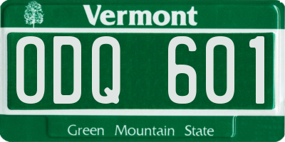 VT license plate ODQ601