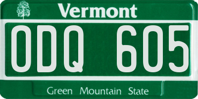 VT license plate ODQ605