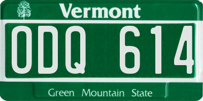 VT license plate ODQ614