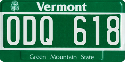 VT license plate ODQ618