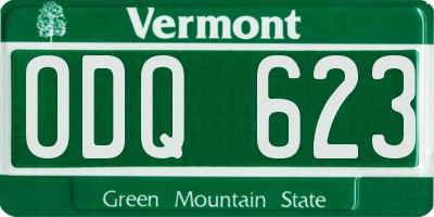 VT license plate ODQ623
