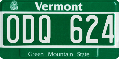 VT license plate ODQ624