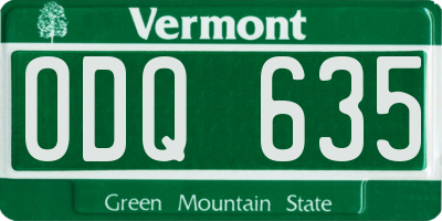 VT license plate ODQ635