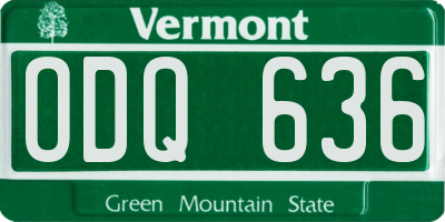 VT license plate ODQ636