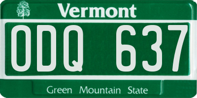 VT license plate ODQ637