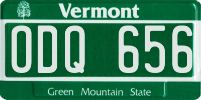 VT license plate ODQ656