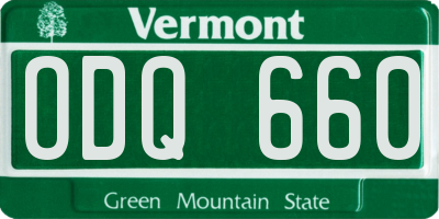 VT license plate ODQ660