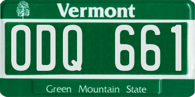 VT license plate ODQ661