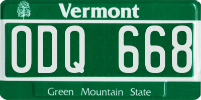 VT license plate ODQ668