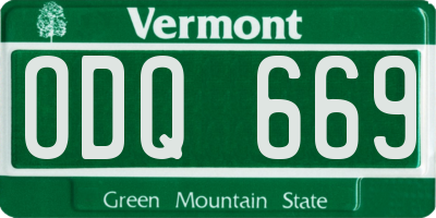 VT license plate ODQ669
