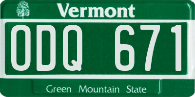 VT license plate ODQ671