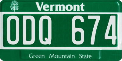 VT license plate ODQ674