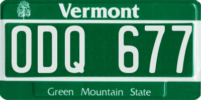 VT license plate ODQ677