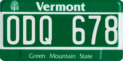 VT license plate ODQ678