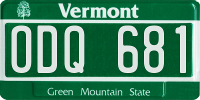 VT license plate ODQ681