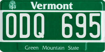 VT license plate ODQ695