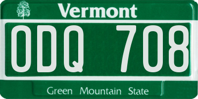 VT license plate ODQ708