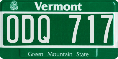 VT license plate ODQ717