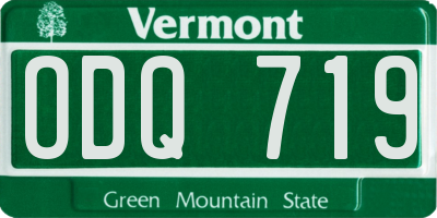 VT license plate ODQ719
