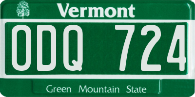 VT license plate ODQ724
