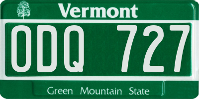 VT license plate ODQ727