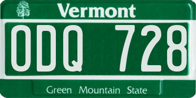 VT license plate ODQ728
