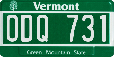 VT license plate ODQ731