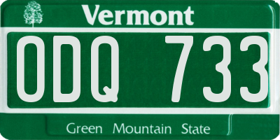 VT license plate ODQ733
