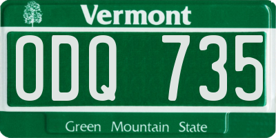 VT license plate ODQ735