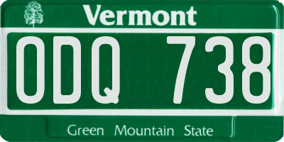 VT license plate ODQ738
