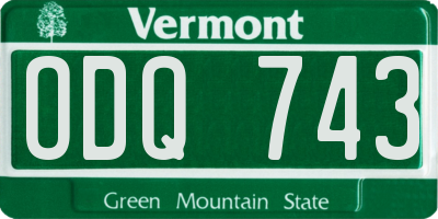 VT license plate ODQ743