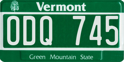 VT license plate ODQ745