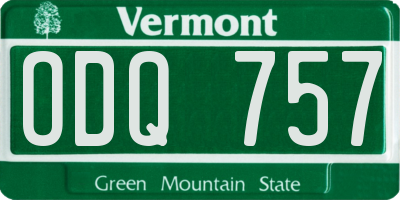 VT license plate ODQ757
