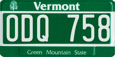 VT license plate ODQ758