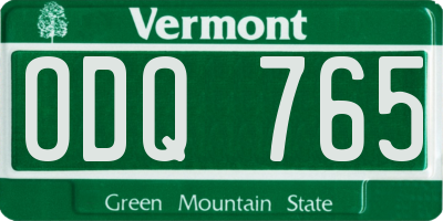 VT license plate ODQ765