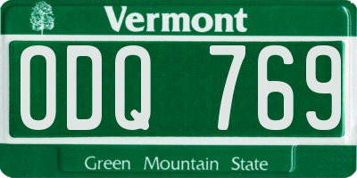 VT license plate ODQ769