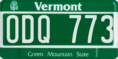 VT license plate ODQ773