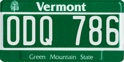 VT license plate ODQ786