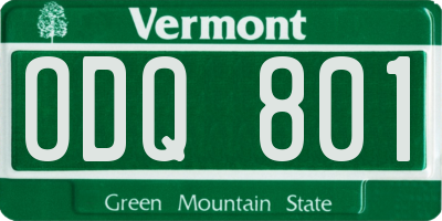 VT license plate ODQ801