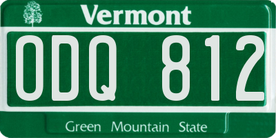 VT license plate ODQ812