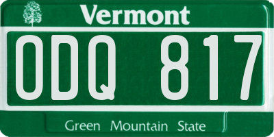 VT license plate ODQ817