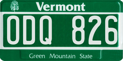 VT license plate ODQ826