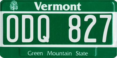 VT license plate ODQ827
