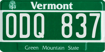 VT license plate ODQ837