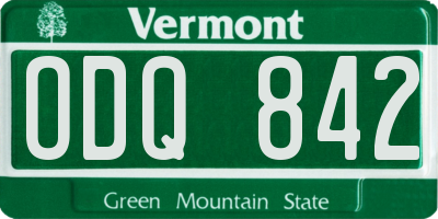 VT license plate ODQ842