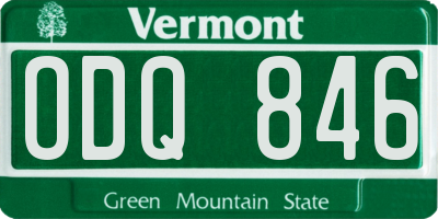VT license plate ODQ846