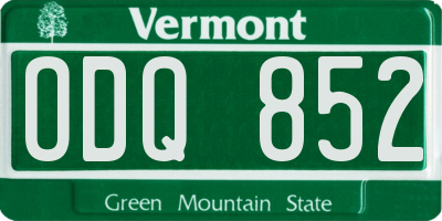 VT license plate ODQ852