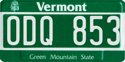 VT license plate ODQ853